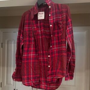 Mossimo Supply Co. Red and Blue Plaid Shirt